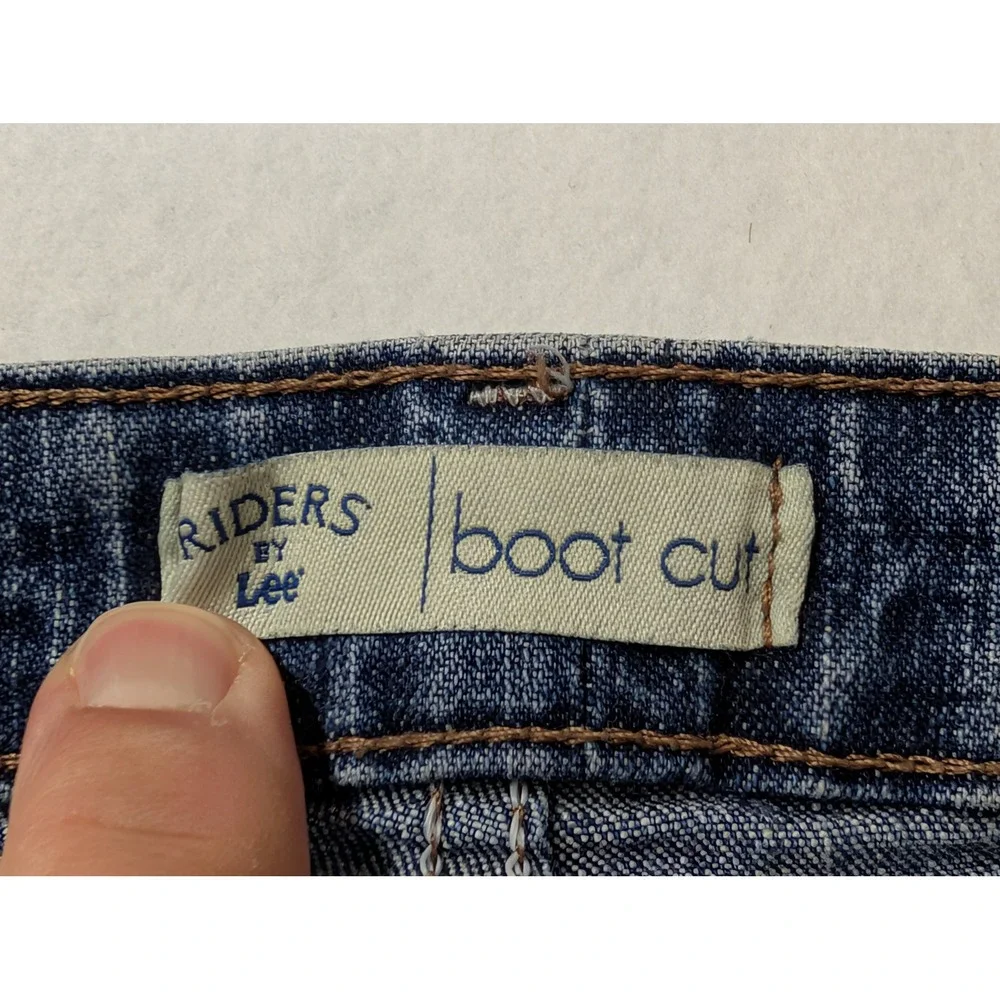 Riders by Lee Womens Bootcut Jeans Size 16 M Stretch Denim Dark Wash Blue